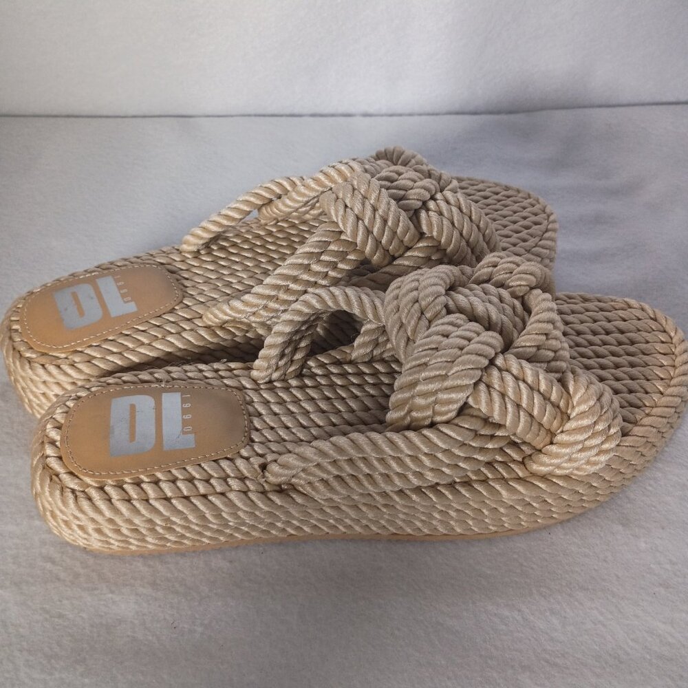 The Knotty Casual Sandal: Rope Platform Summer Slide - Picture 3 of 4
